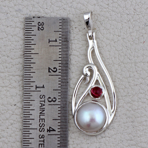 Natural Pearl Silver Duck Pendants