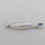 Fresh Water Pearl With Blue Topaz Pendant