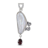 Fresh Water Pearl With Blue Topaz Pendant