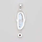 Fresh Water Pearl & Garnet Silver Pendants