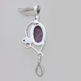 925 Sterling Silver Ruby Drop Pendants