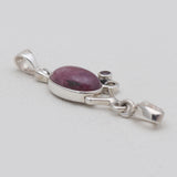 925 Sterling Silver Ruby Drop Pendants