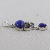 Lapis and Blue Topaz Silver Pendant