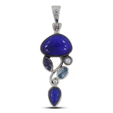 Lapis and Blue Topaz Silver Pendant