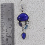 Lapis and Blue Topaz Silver Pendant