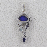 Lapis and Blue Topaz Silver Pendant