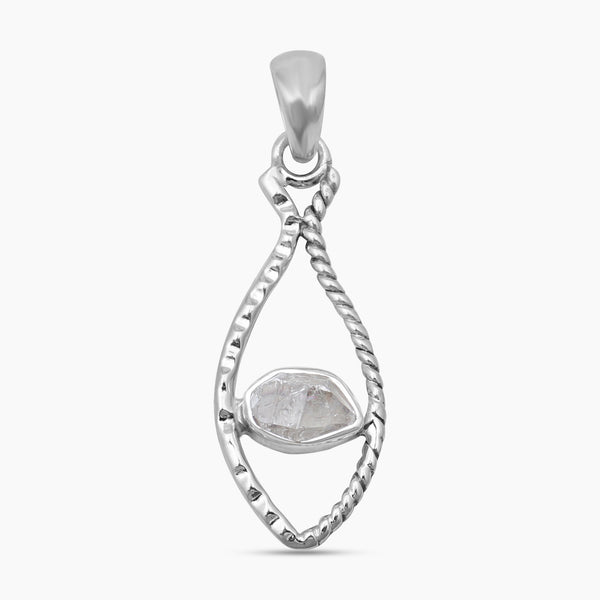 925 Silver Rough Herkimer Quartz Pendants