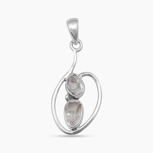 925 Silver Herkimer Quartz Pendants
