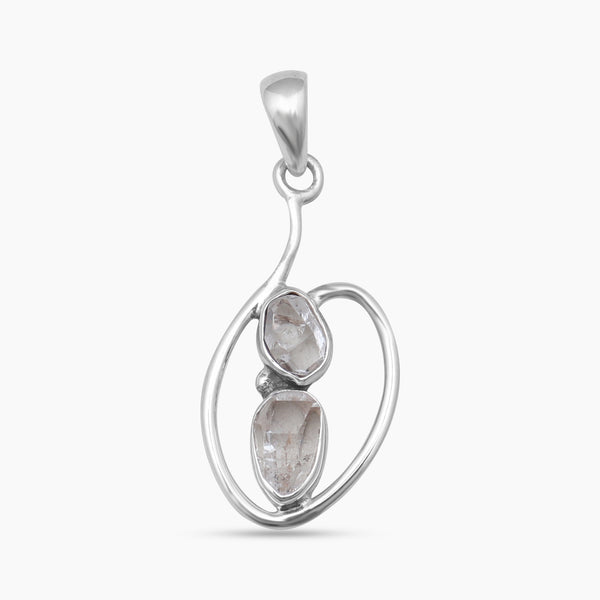 925 Silver Herkimer Quartz Pendants