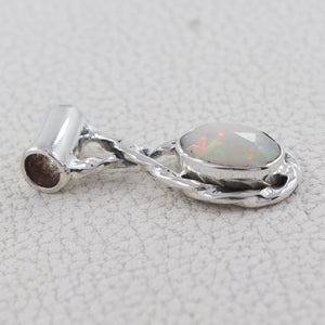 925 Sterling Silver Ethiopian Opal Pendant