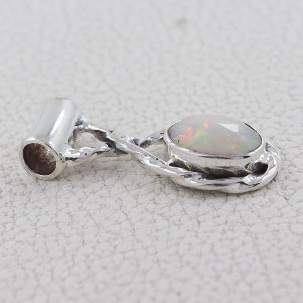 925 Sterling Silver Ethiopian Opal Pendant