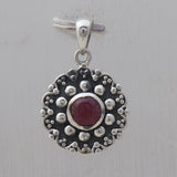 Natural Ruby Silver Pendant