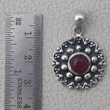 Natural Ruby Silver Pendant