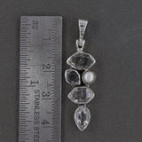 925 Silver Unique Rough Herkimer Diamond Pendant Jewelry