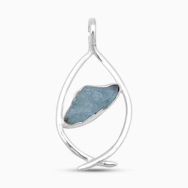925 Sterling Silver Aquamarine Pendant