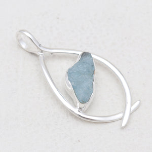 925 Sterling Silver Aquamarine Pendant
