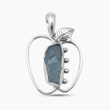925 Silver Raw Aquamarine Pendants