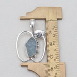 925 Silver Raw Aquamarine Pendants