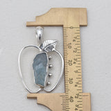 925 Silver Raw Aquamarine Pendants