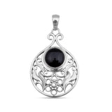 Black Onyx Silver Pendant