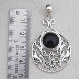 Black Onyx Silver Pendant