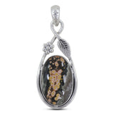 Ocean Jasper Gemstone Silver Pendant