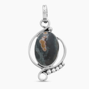 925 Sterling Silver Ocean Jasper Pendants