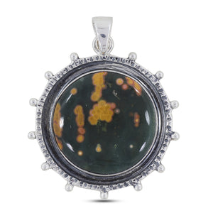 925 Sterling Silver Ocean Jasper Pendant