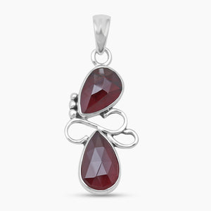 925 Sterling Silver Garnet Pendants