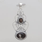 Peanut Wood Jasper Silver Pendants
