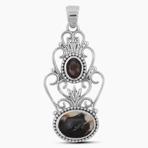 Peanut Wood Jasper Silver Pendants