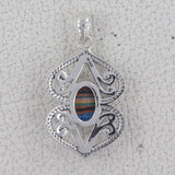 Rainbow Calsilica Gemstone Silver Pendants