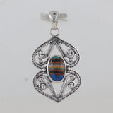 Rainbow Calsilica Gemstone Silver Pendants