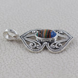 Rainbow Calsilica Gemstone Silver Pendants