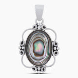 925 Sterling Silver Abalone Shell Pendants