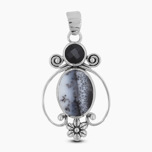 925 Sterling Silver Dendritic Opal Pendants