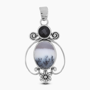 925 Sterling Silver Dendritic Opal Pendants