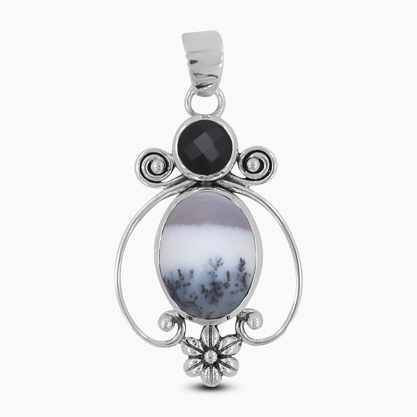 925 Sterling Silver Dendritic Opal Pendants