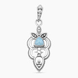 925 Sterling Silver Blue Topaz Pendants