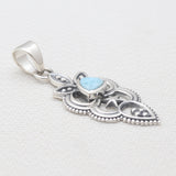 925 Sterling Silver Blue Topaz Pendants