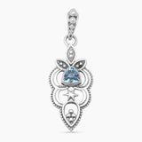 925 Sterling Silver Blue Topaz Pendants