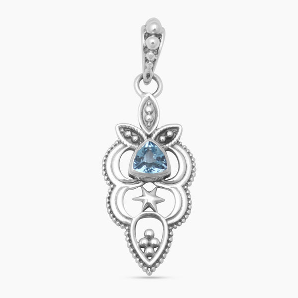 925 Sterling Silver Blue Topaz Pendants
