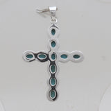 Mexican Turquoise Cross Silver Pendants