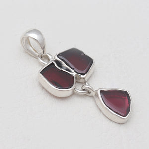 925 Sterling Silver Garnet Pendants