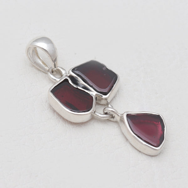 925 Sterling Silver Garnet Pendants