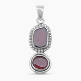 925 Sterling Silver Garnet Pendants
