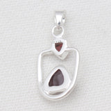 925 Sterling Silver Garnet Pendants