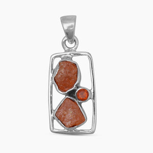 9252 Sterling Silver Fanta Garnet Pendants