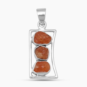 925 Sterling Silver Fanta Garnet Pendants