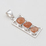 925 Sterling Silver Fanta Garnet Pendants